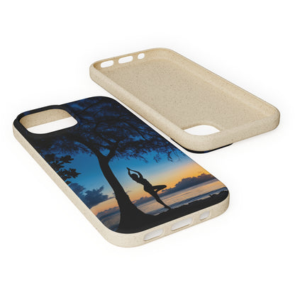 Yoga pose at Sunset on the beach Biodegradable Phone Case | iPhone / Samsung