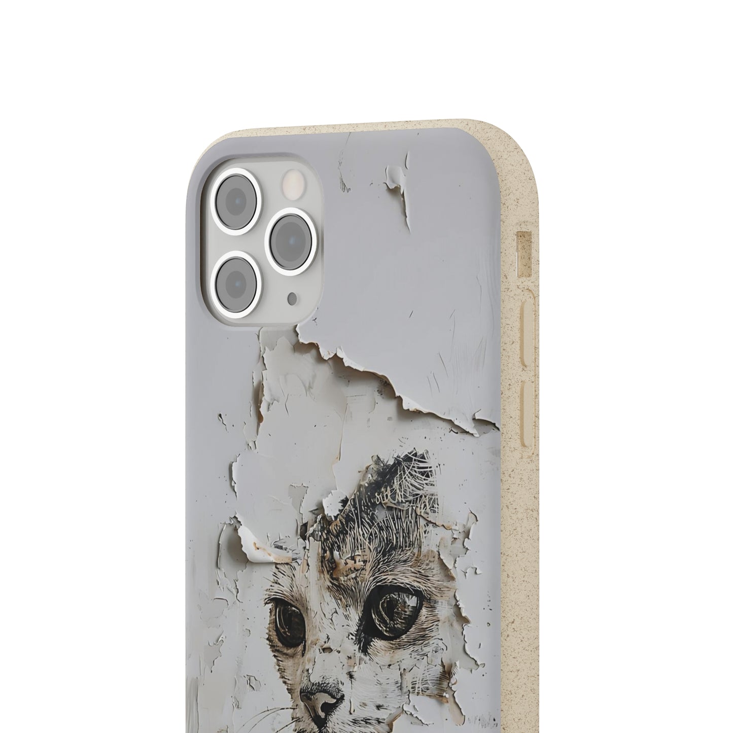 Vhils inspired Cat grafitti Biodegradable Phone Case | iPhone / Samsung