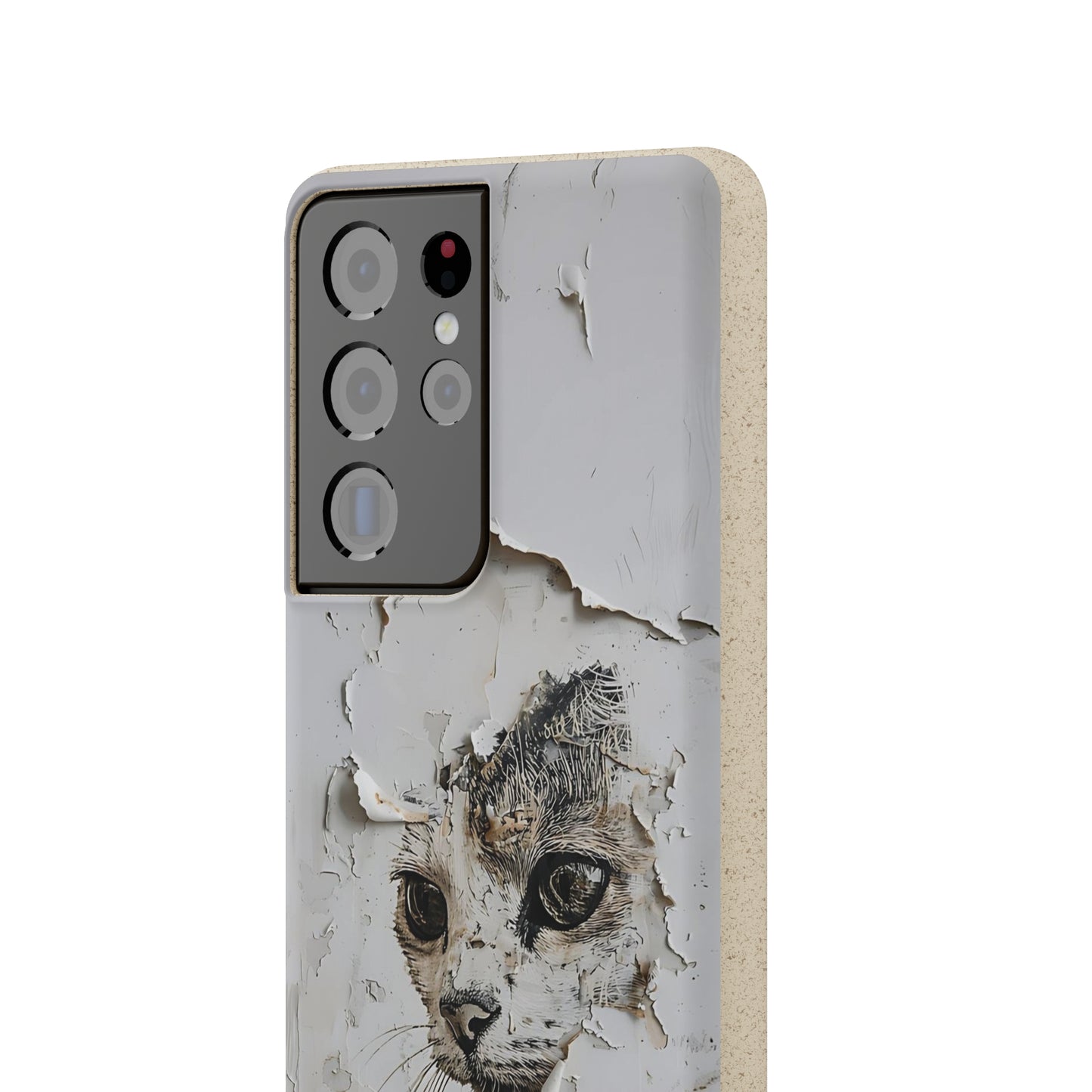 Vhils inspired Cat grafitti Biodegradable Phone Case | iPhone / Samsung