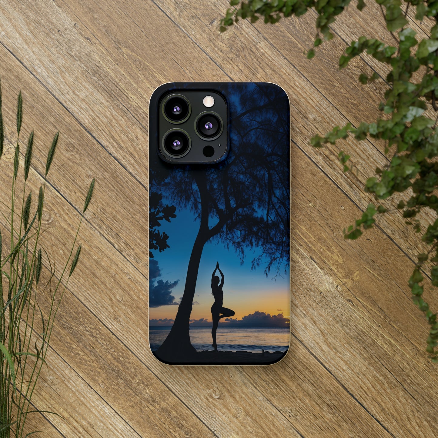 Yoga pose at Sunset on the beach Biodegradable Phone Case | iPhone / Samsung