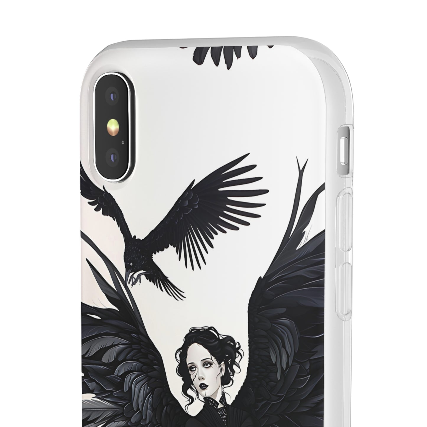 Gothic Woman and Raven Phone Case