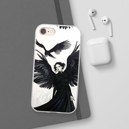 Gothic Woman and Raven Phone Case