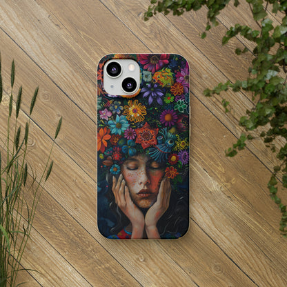 Flower woman Biodegradable Phone Case | iPhone / Samsung