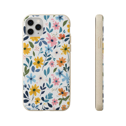 Pastel Flowers Biodegradable Phone Case | iPhone / Samsung