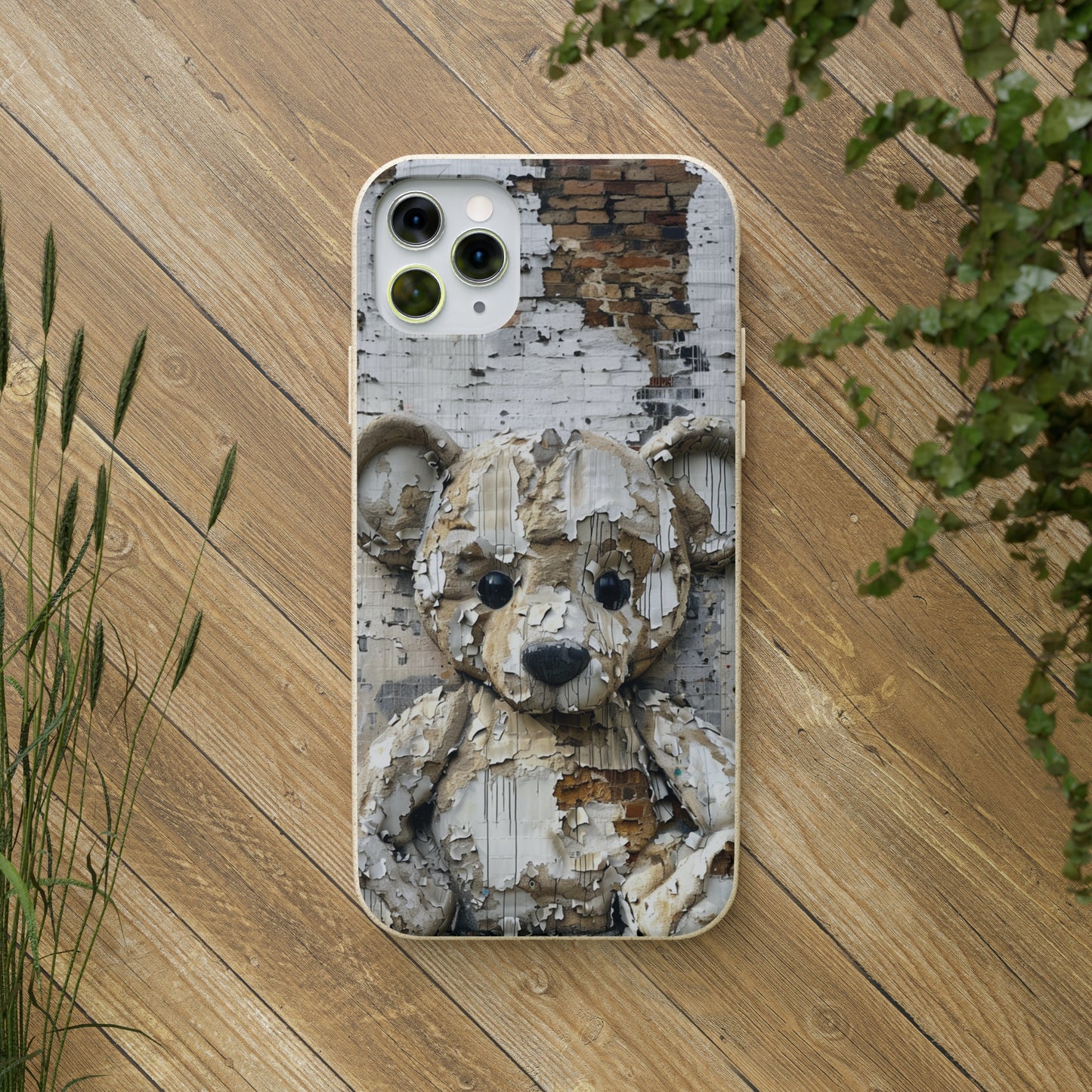 Vhils inspired Teddy Bear Biodegradable Phone Case | iPhone / Samsung