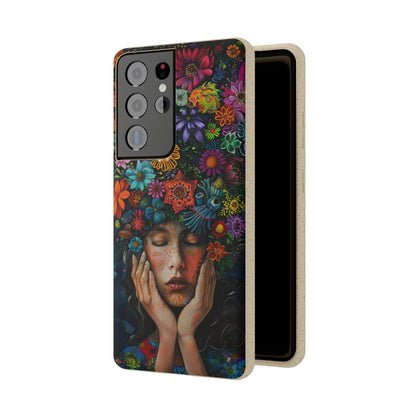 Flower woman Biodegradable Phone Case | iPhone / Samsung