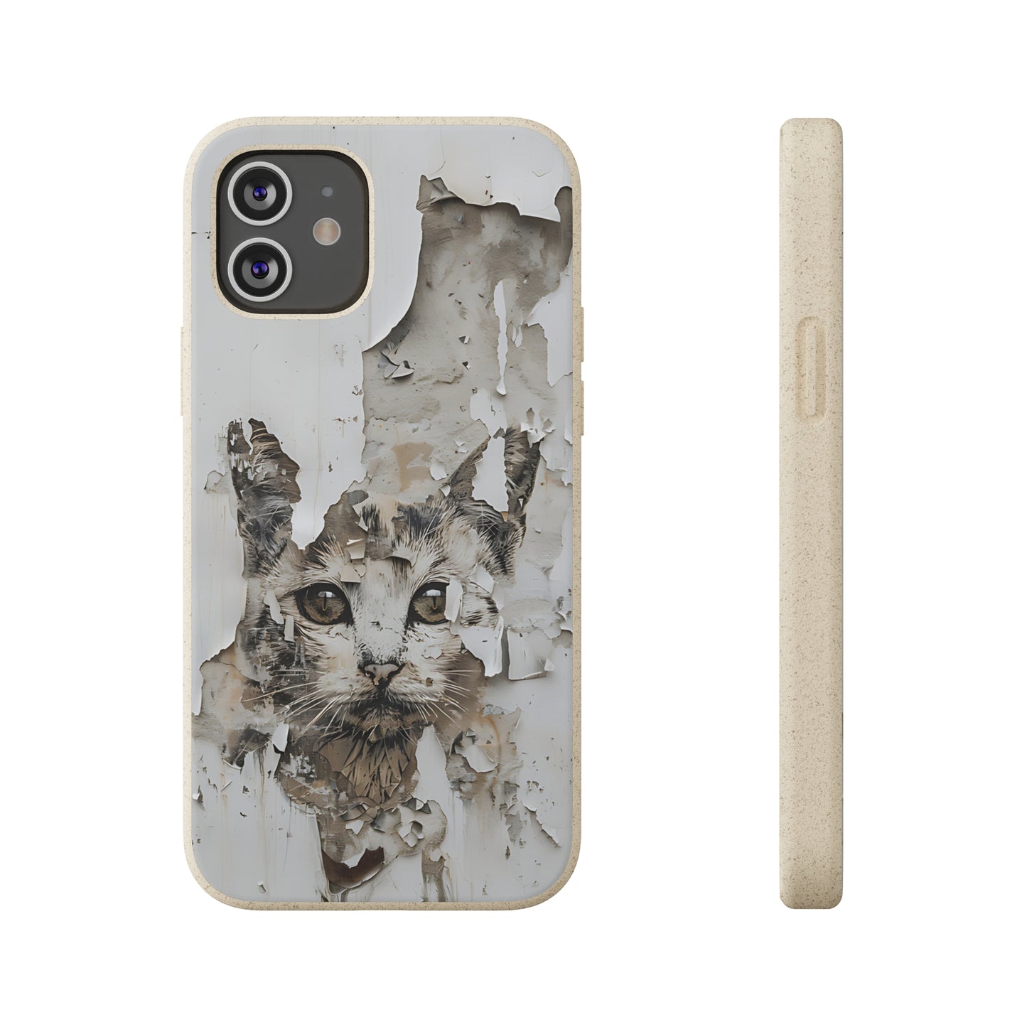 Vhils inspired Cat grafitti Biodegradable Phone Case | iPhone / Samsung