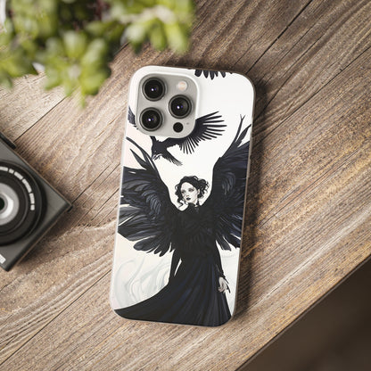 Gothic Woman and Raven Phone Case