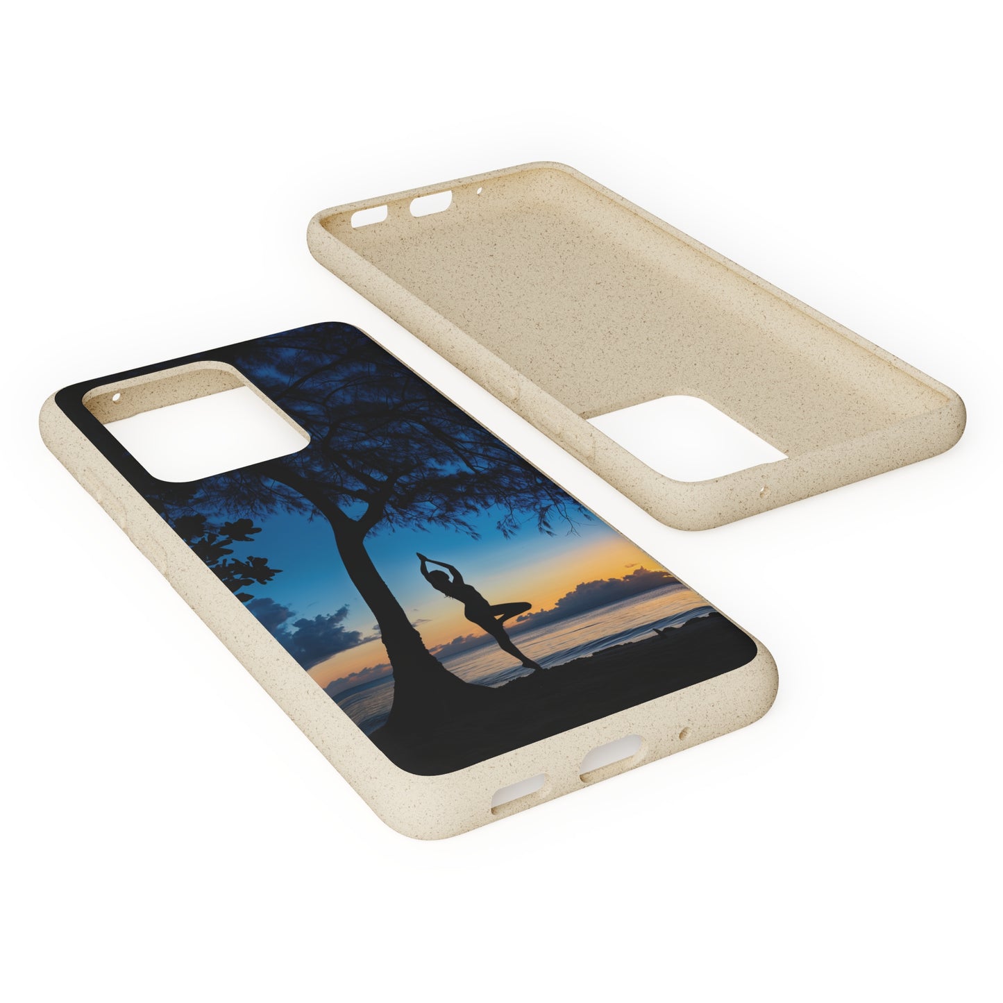 Yoga pose at Sunset on the beach Biodegradable Phone Case | iPhone / Samsung