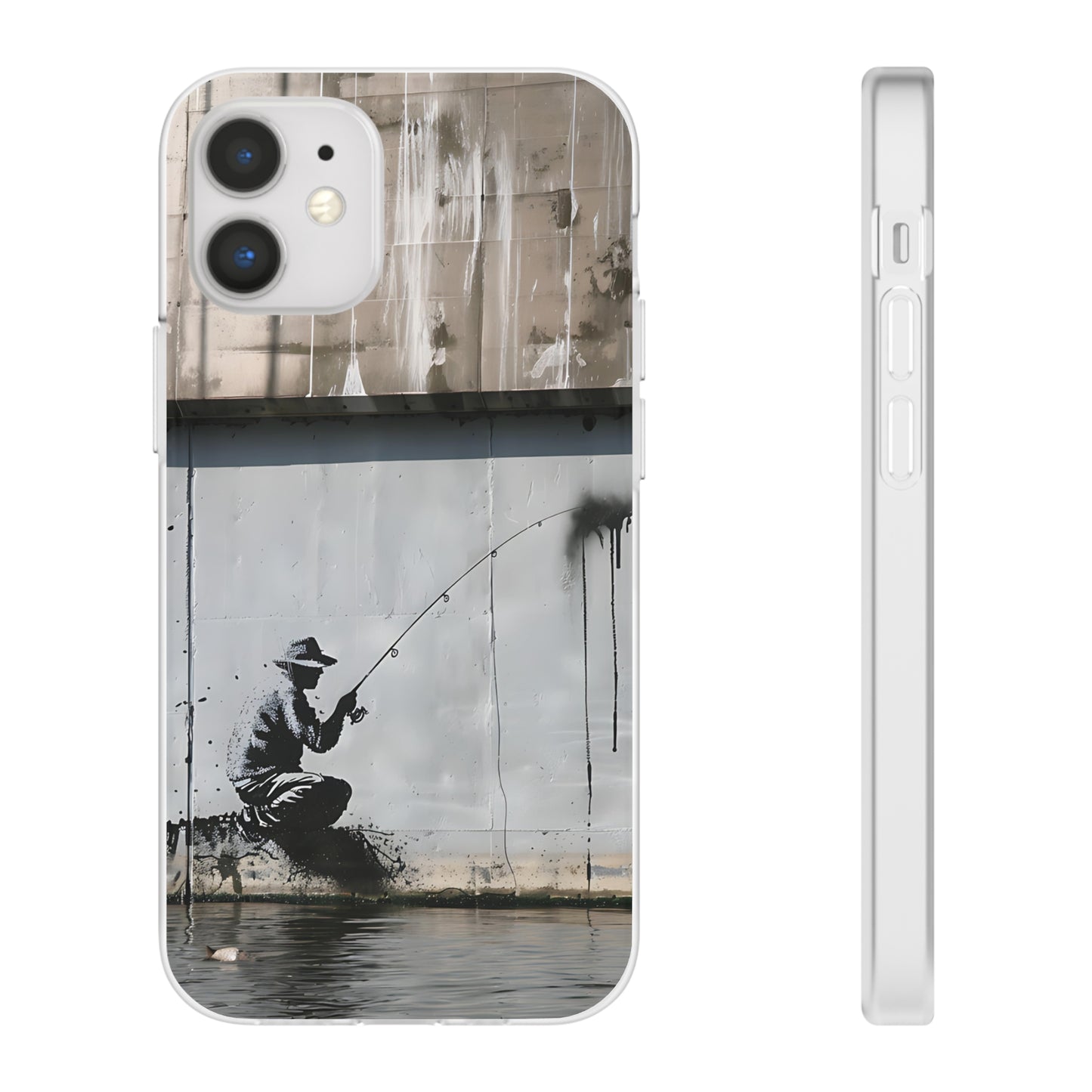 Banksy inspired man fishing | iPhone/Samsung | Slimline Phone Case