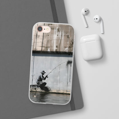 Banksy inspired man fishing | iPhone/Samsung | Slimline Phone Case