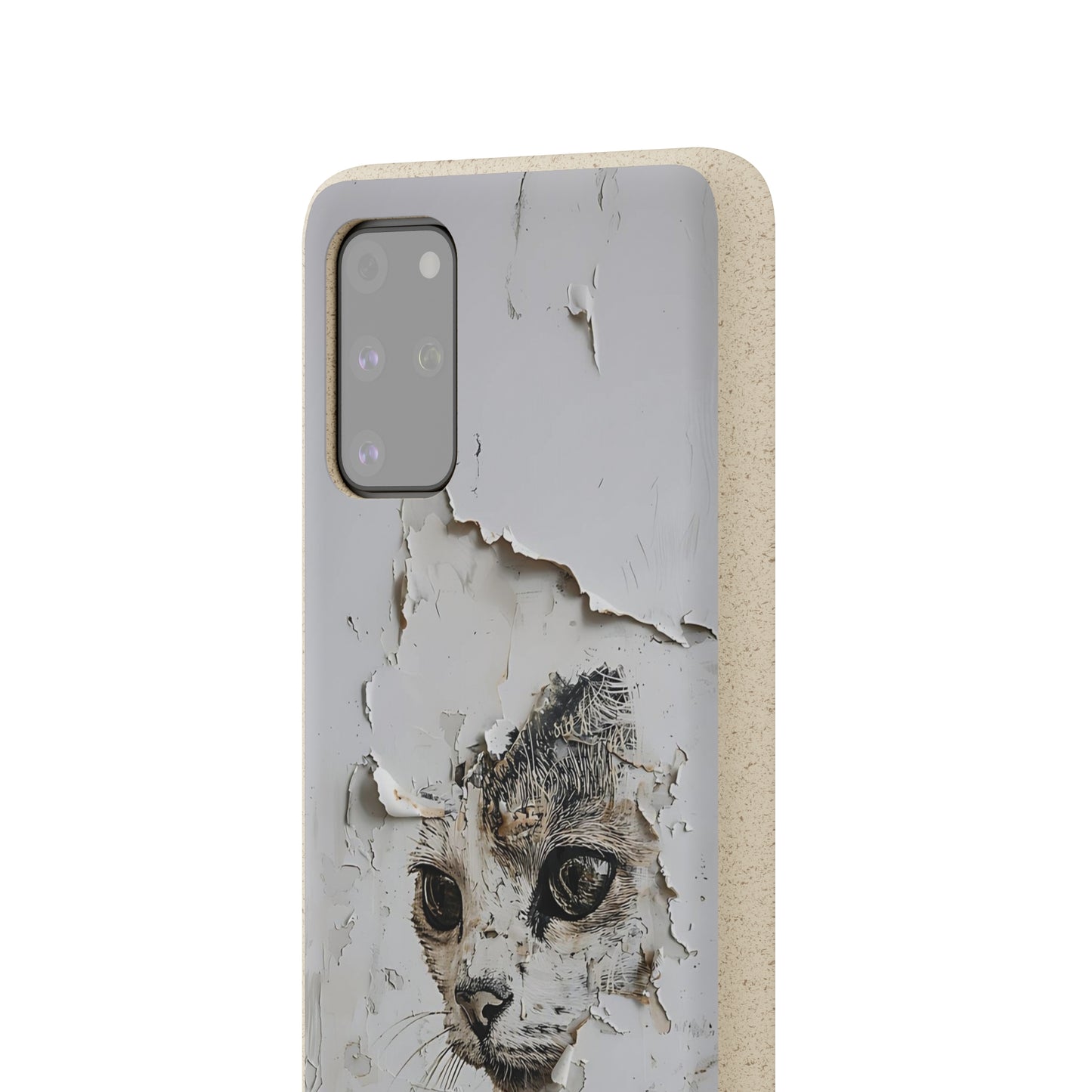 Vhils inspired Cat grafitti Biodegradable Phone Case | iPhone / Samsung