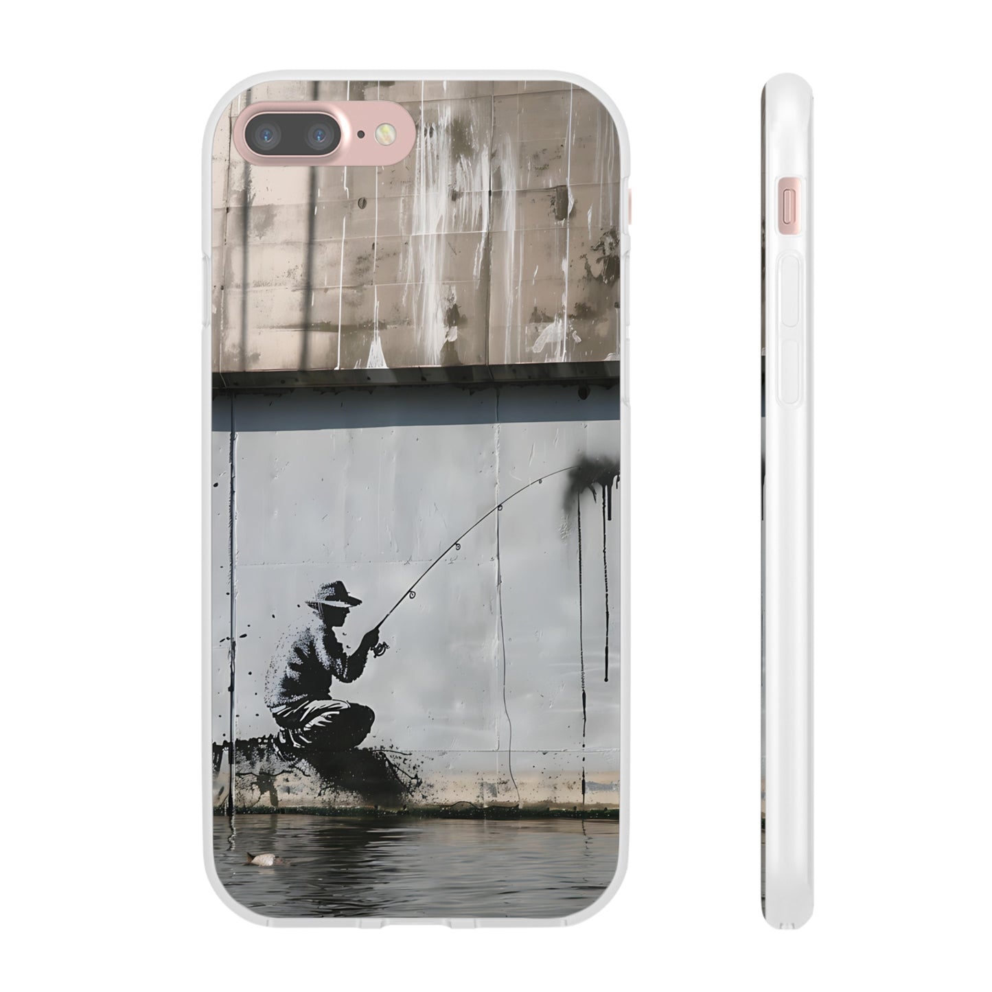 Banksy inspired man fishing | iPhone/Samsung | Slimline Phone Case