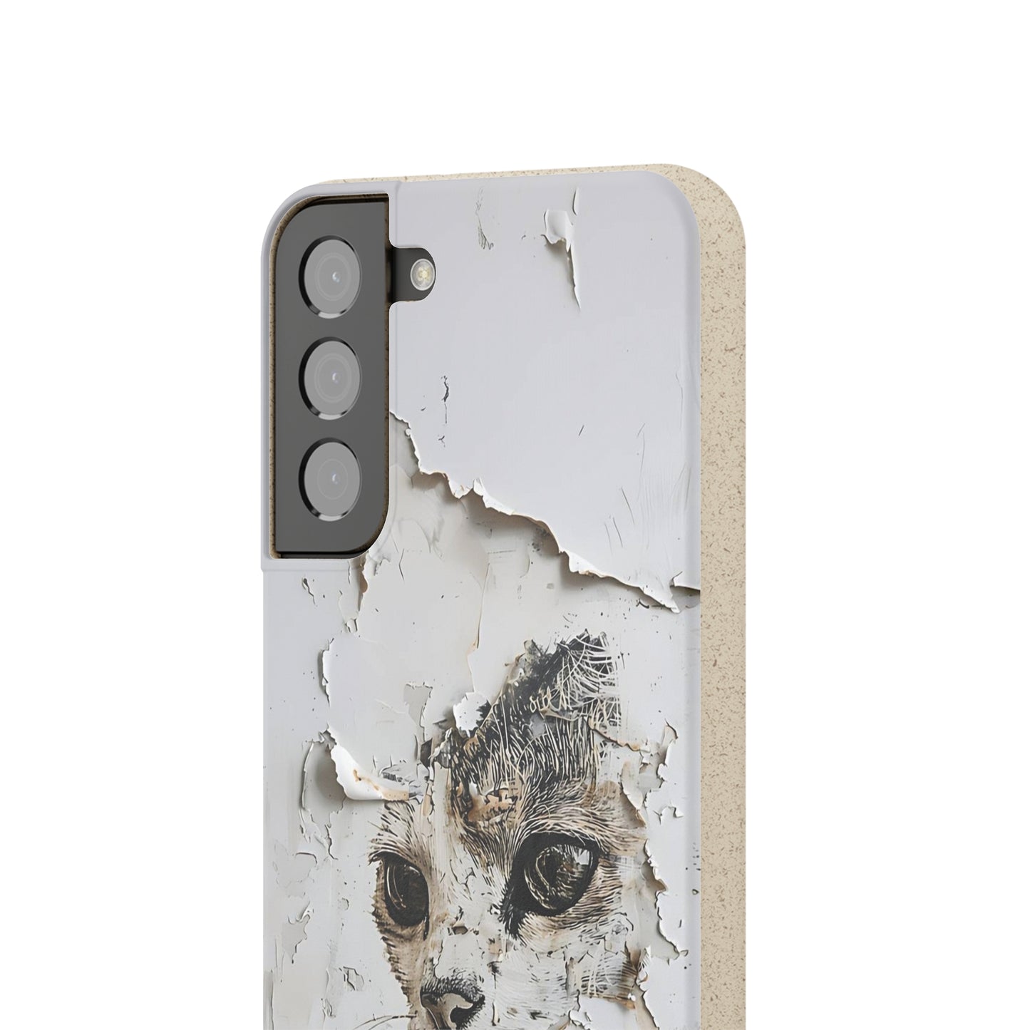 Vhils inspired Cat grafitti Biodegradable Phone Case | iPhone / Samsung