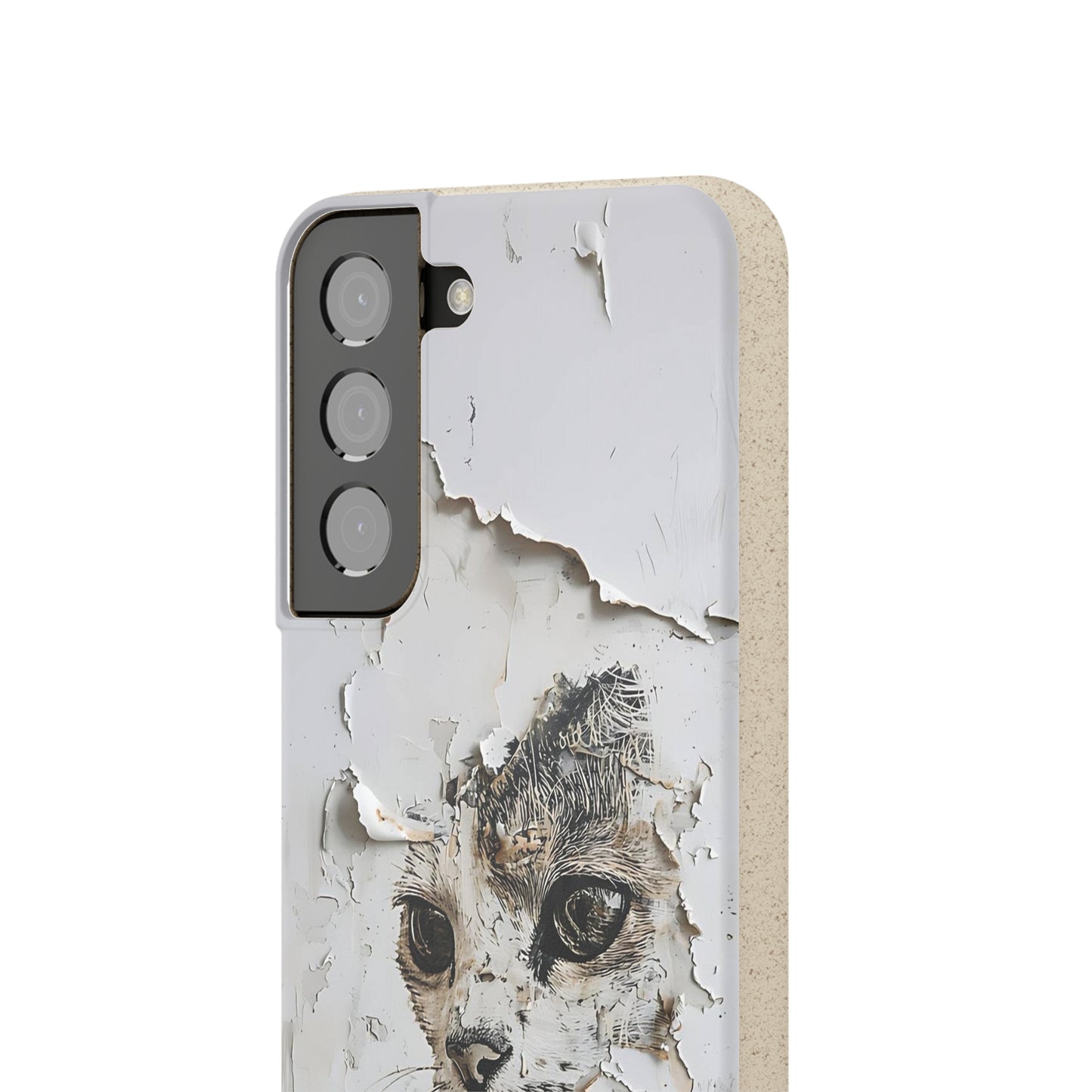 Vhils inspired Cat grafitti Biodegradable Phone Case | iPhone / Samsung