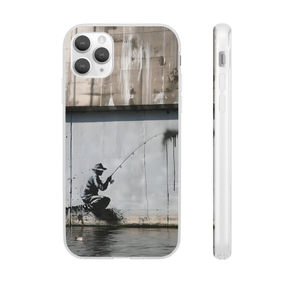 Banksy inspired man fishing | iPhone/Samsung | Slimline Phone Case