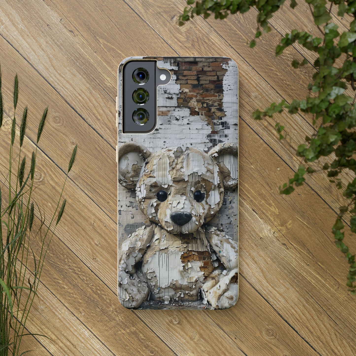 Vhils inspired Teddy Bear Biodegradable Phone Case | iPhone / Samsung