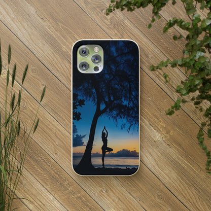 Yoga pose at Sunset on the beach Biodegradable Phone Case | iPhone / Samsung