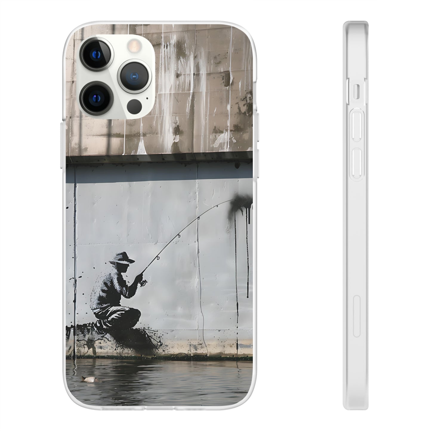 Banksy inspired man fishing | iPhone/Samsung | Slimline Phone Case