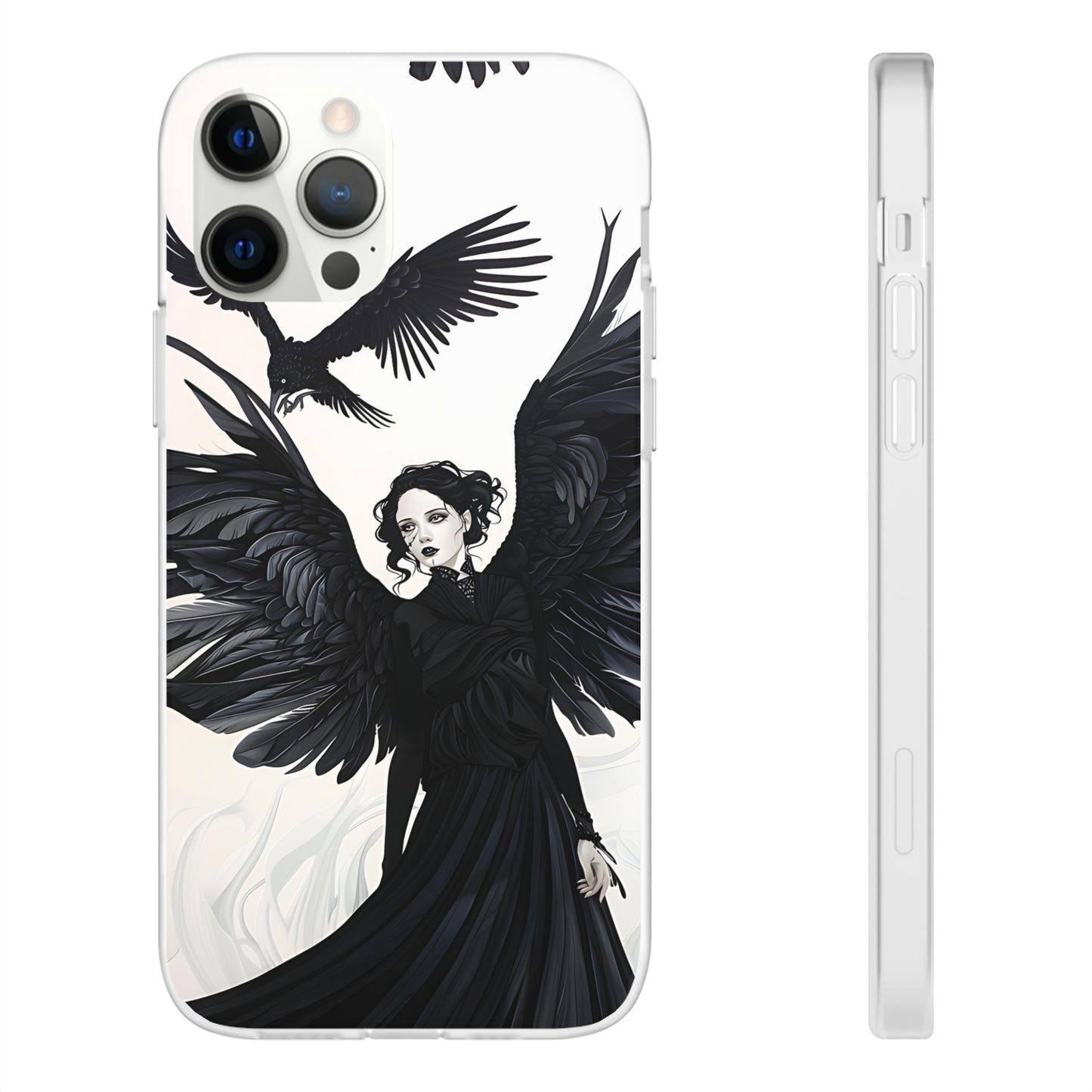 Gothic Woman and Raven Phone Case