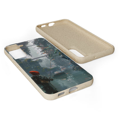 Cyberpunk style man fishing Biodegradable Phone Case | iPhone / Samsung