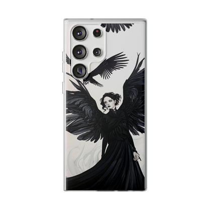 Gothic Woman and Raven Phone Case