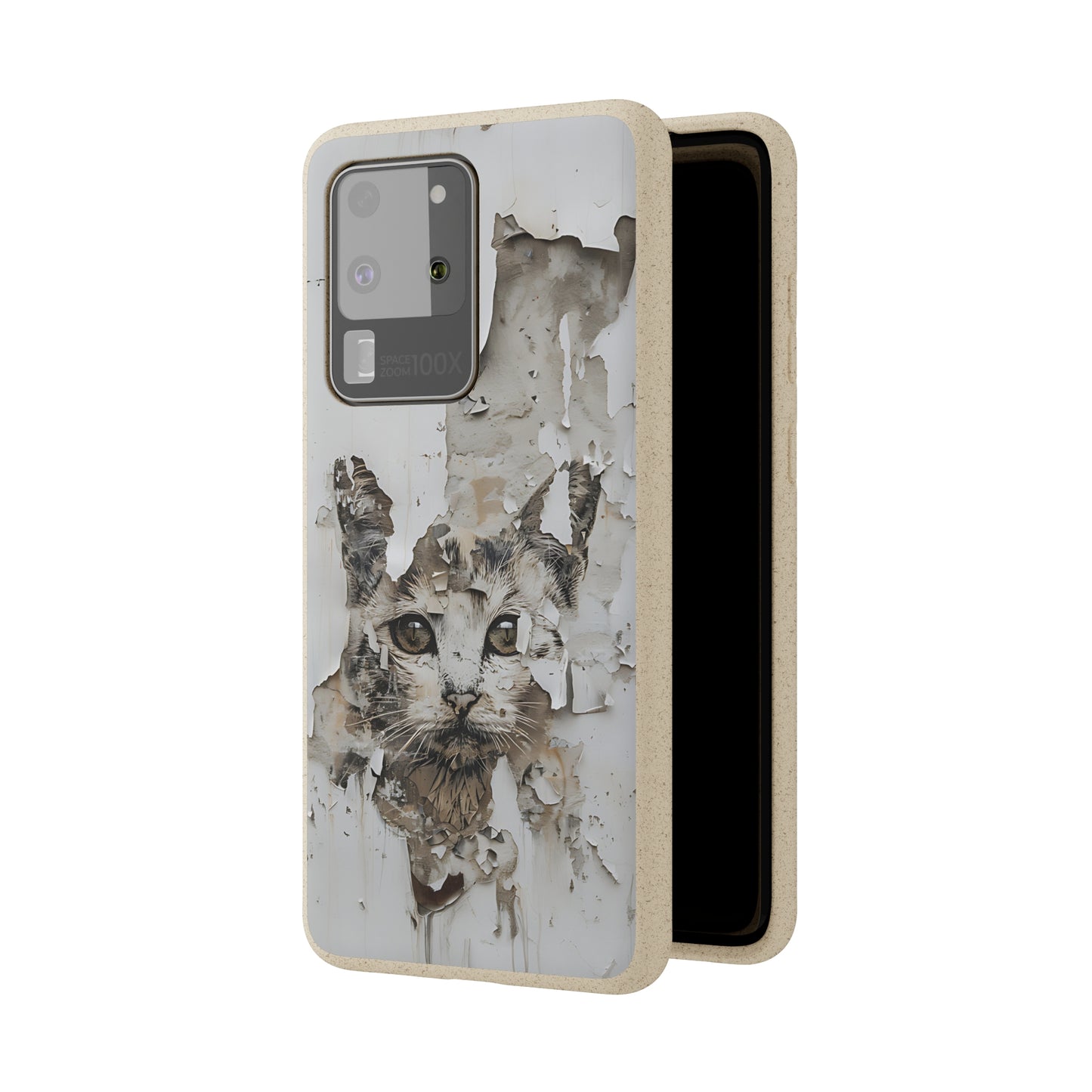 Vhils inspired Cat grafitti Biodegradable Phone Case | iPhone / Samsung