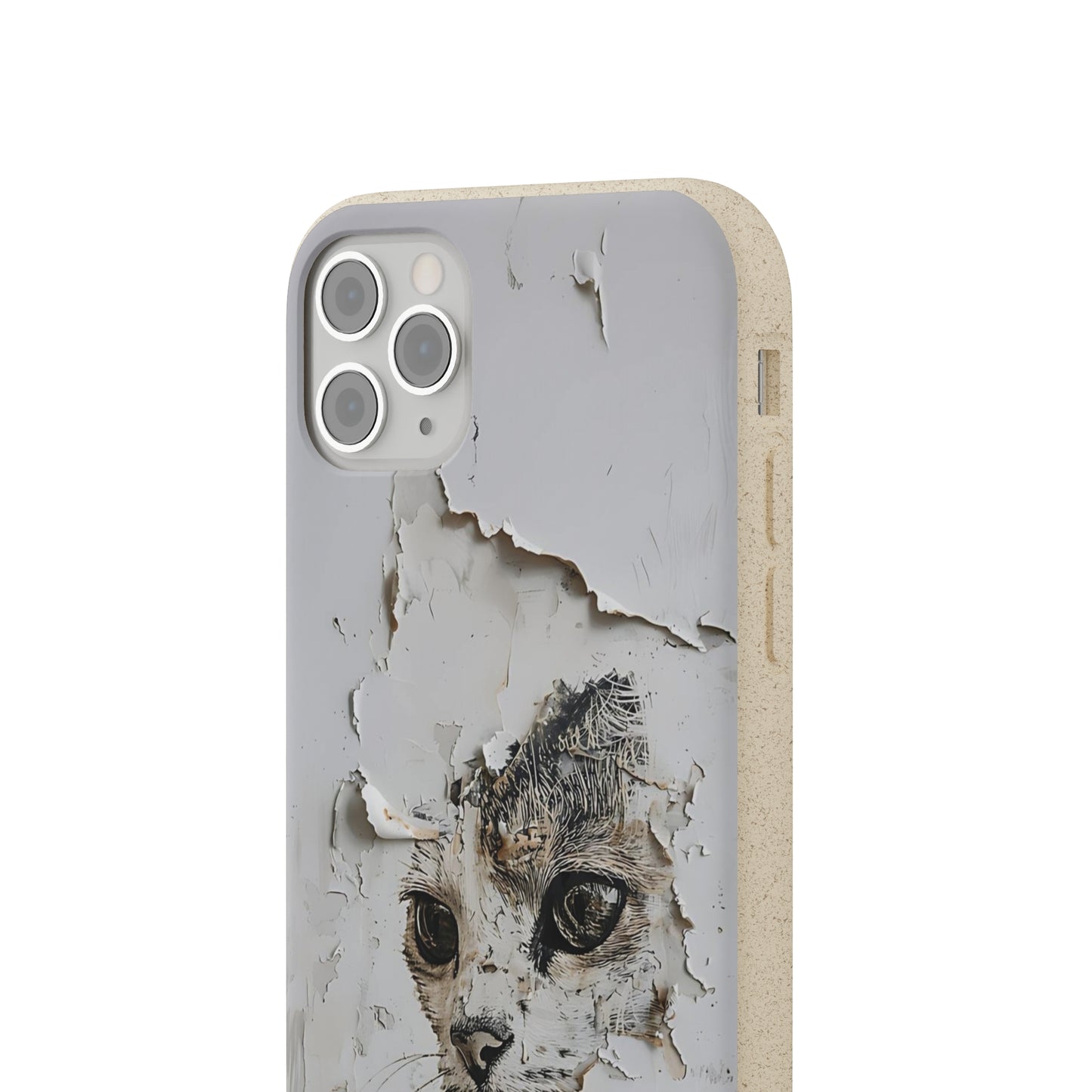 Vhils inspired Cat grafitti Biodegradable Phone Case | iPhone / Samsung