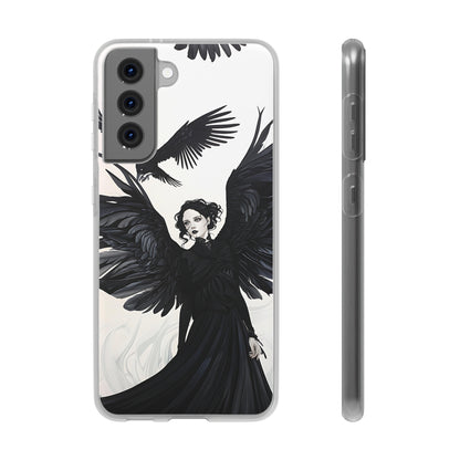 Gothic Woman and Raven Phone Case