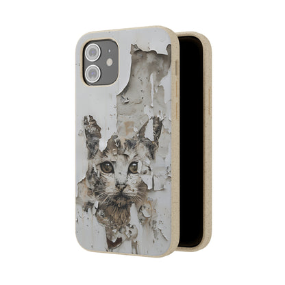 Vhils inspired Cat grafitti Biodegradable Phone Case | iPhone / Samsung