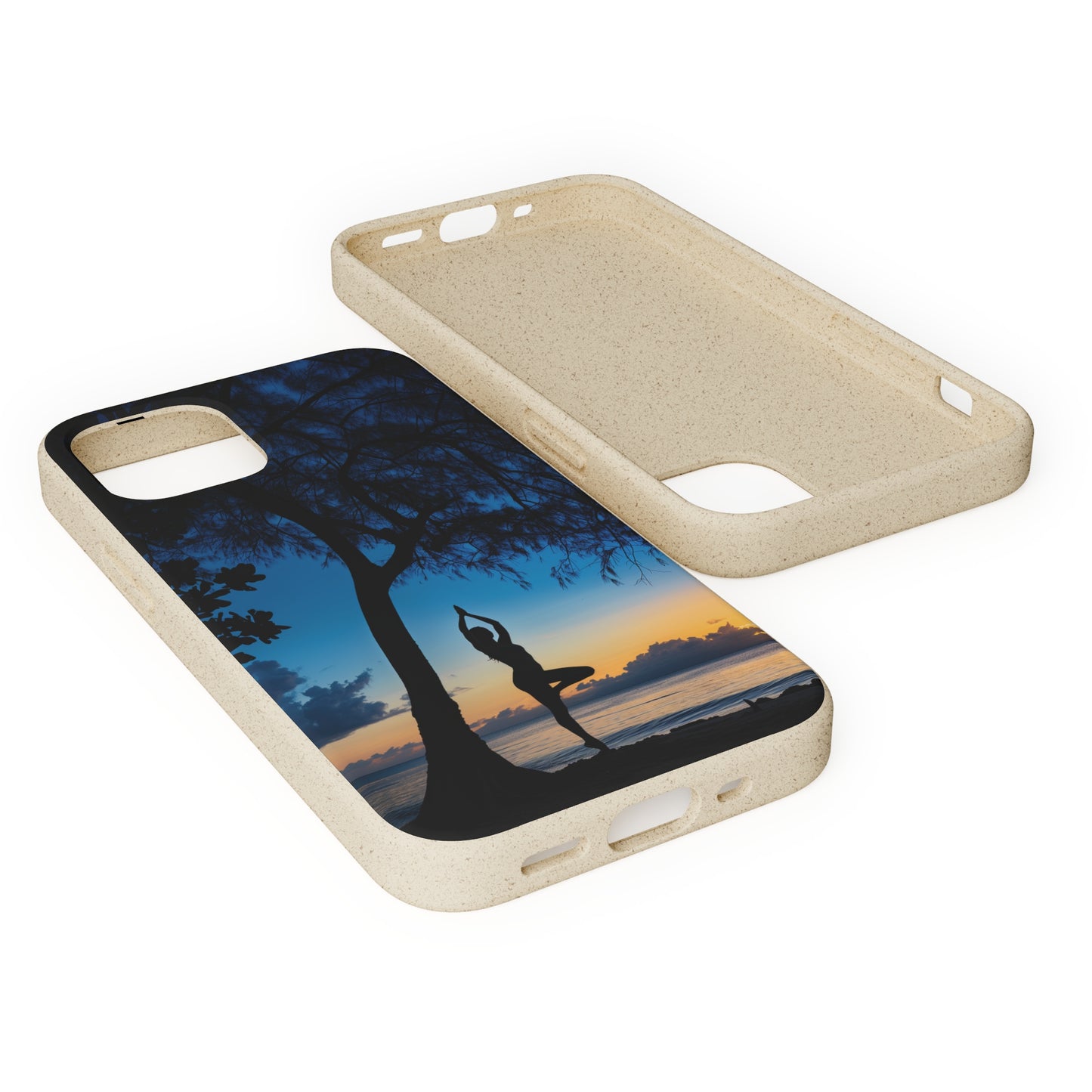 Yoga pose at Sunset on the beach Biodegradable Phone Case | iPhone / Samsung