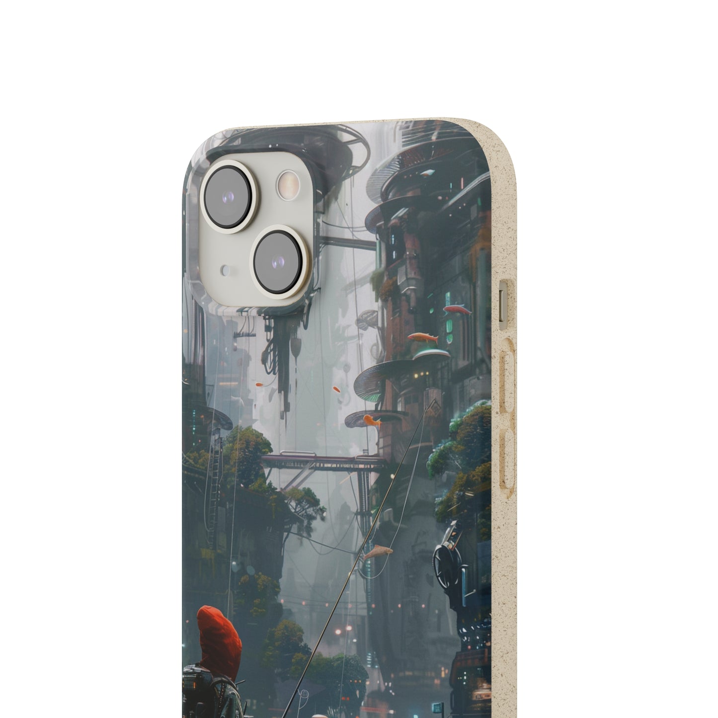 Cyberpunk style man fishing Biodegradable Phone Case | iPhone / Samsung