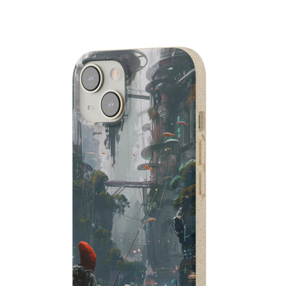 Cyberpunk style man fishing Biodegradable Phone Case | iPhone / Samsung