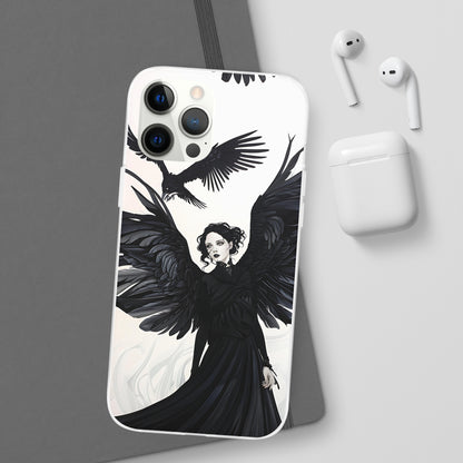 Gothic Woman and Raven Phone Case