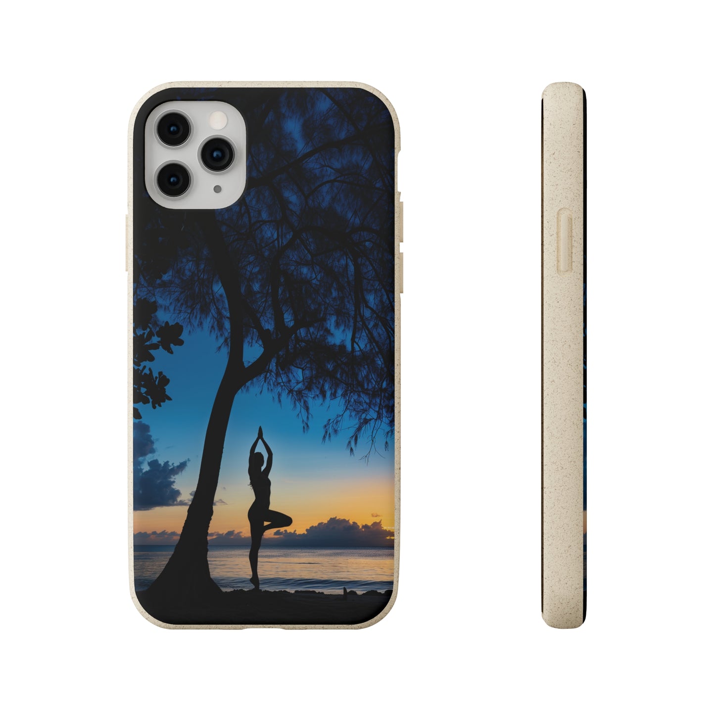 Yoga pose at Sunset on the beach Biodegradable Phone Case | iPhone / Samsung