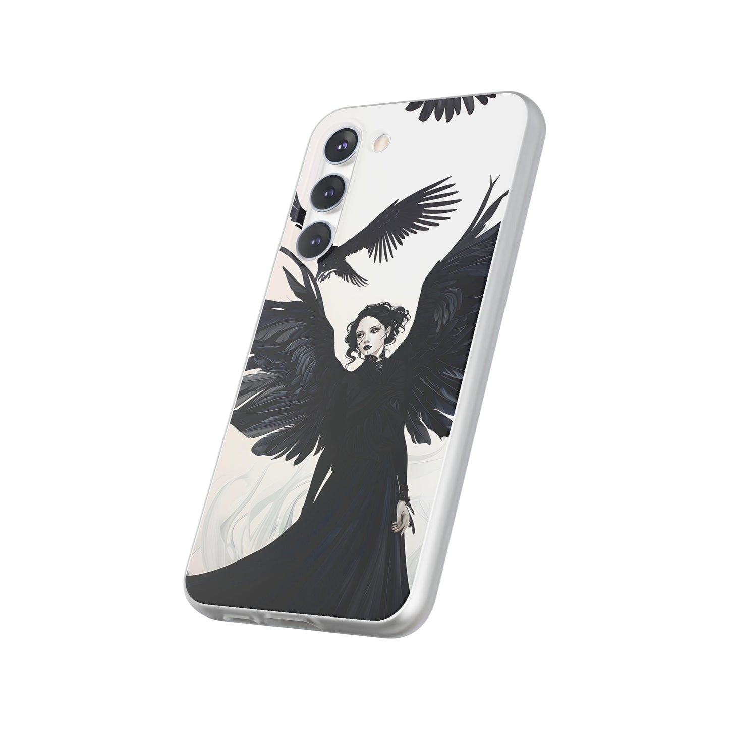 Gothic Woman and Raven Phone Case