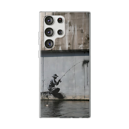 Banksy inspired man fishing | iPhone/Samsung | Slimline Phone Case