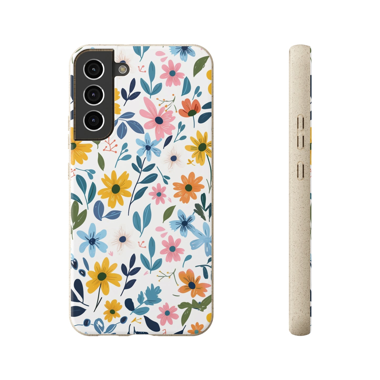 Pastel Flowers Biodegradable Phone Case | iPhone / Samsung