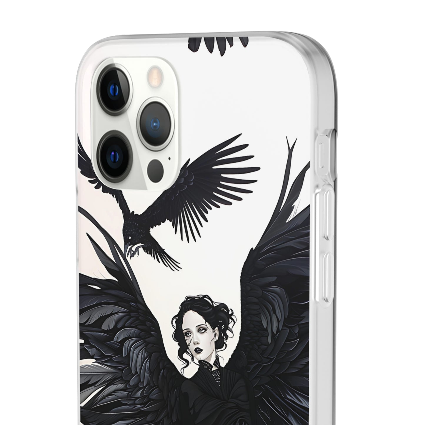 Gothic Woman and Raven Phone Case