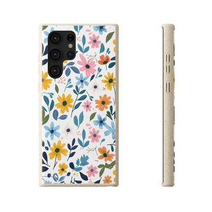 Pastel Flowers Biodegradable Phone Case | iPhone / Samsung