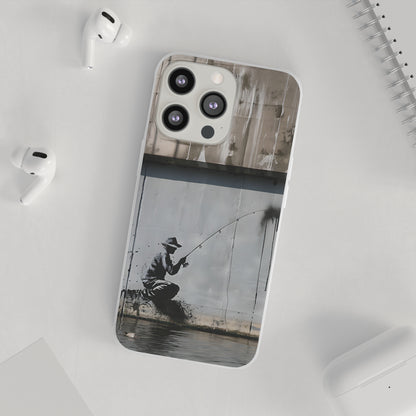 Banksy inspired man fishing | iPhone/Samsung | Slimline Phone Case