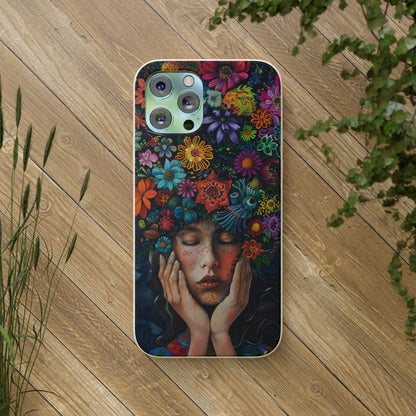 Flower woman Biodegradable Phone Case | iPhone / Samsung