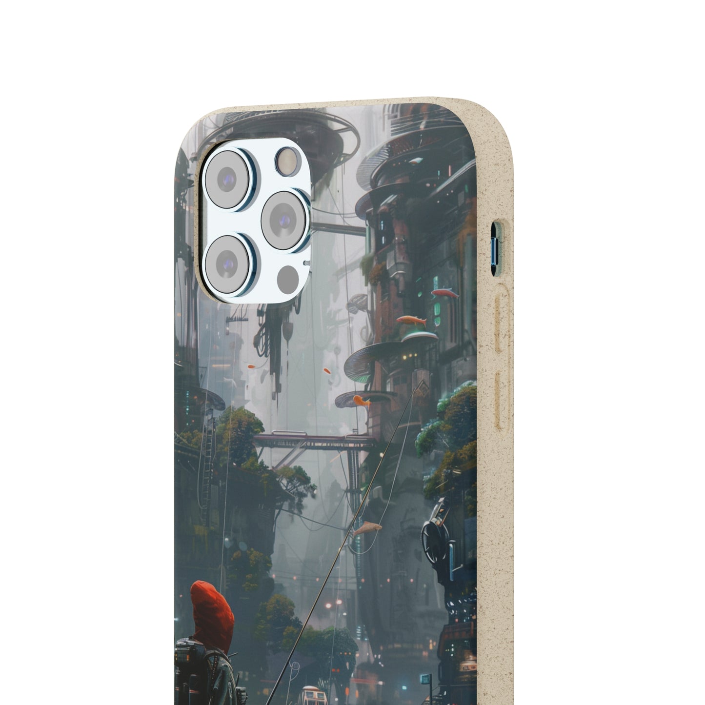 Cyberpunk style man fishing Biodegradable Phone Case | iPhone / Samsung