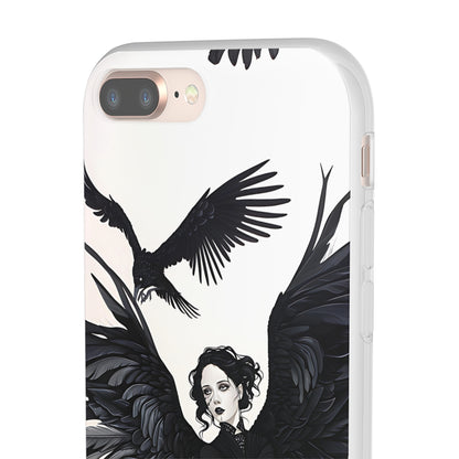 Gothic Woman and Raven Phone Case