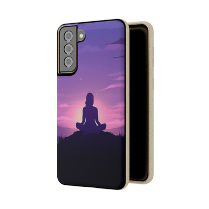 Yoga pose at Sunset lilac Biodegradable Phone Case | iPhone / Samsung