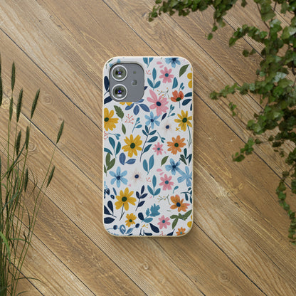 Pastel Flowers Biodegradable Phone Case | iPhone / Samsung