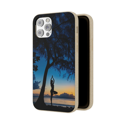 Yoga pose at Sunset on the beach Biodegradable Phone Case | iPhone / Samsung