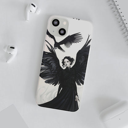 Gothic Woman and Raven Phone Case