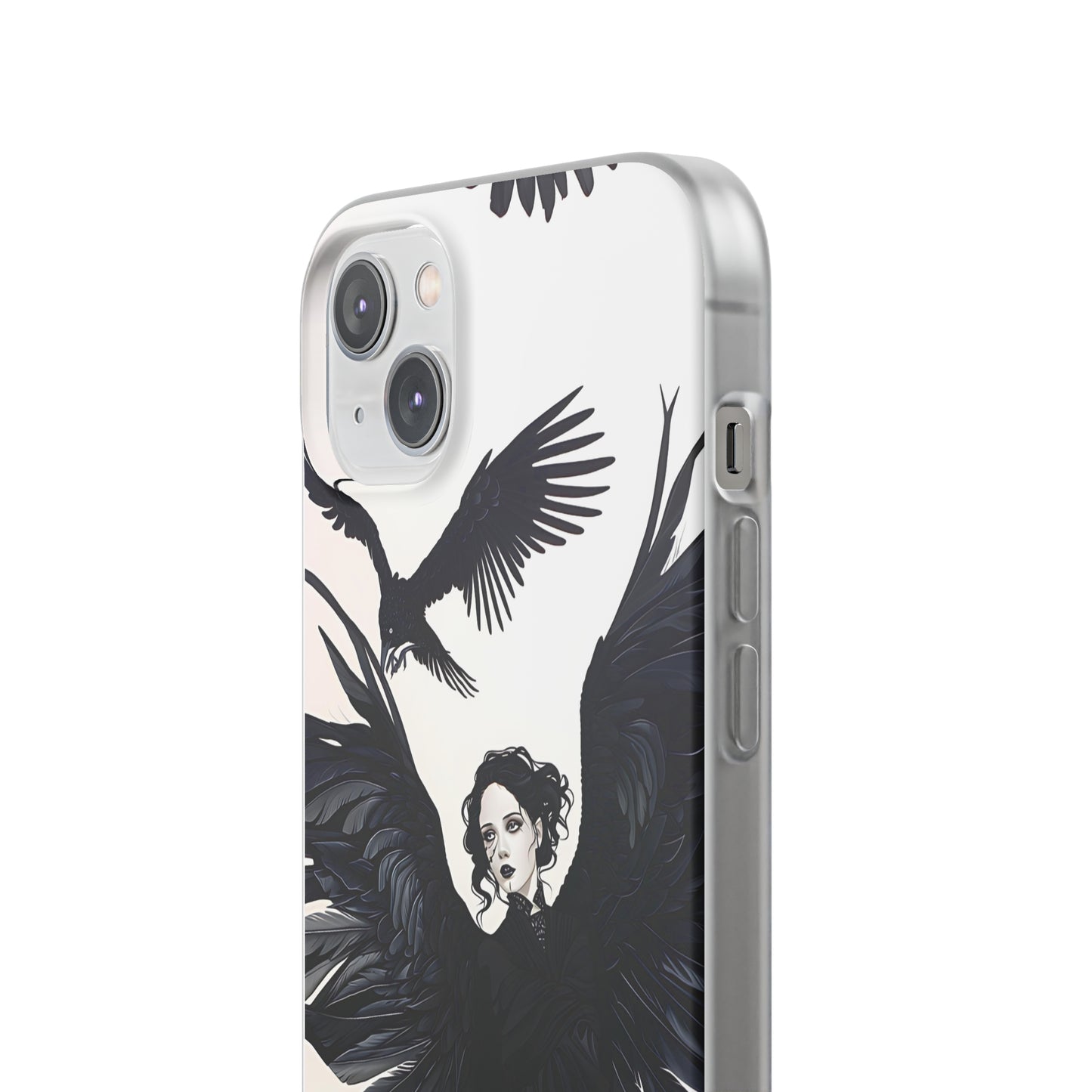 Gothic Woman and Raven Phone Case