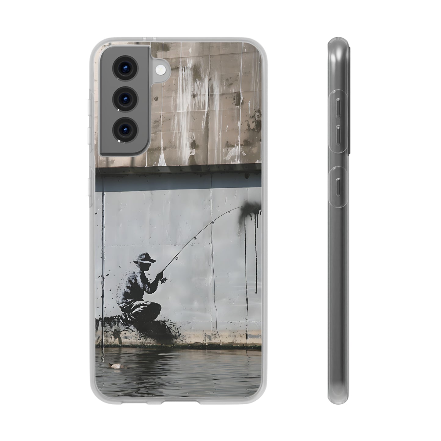 Banksy inspired man fishing | iPhone/Samsung | Slimline Phone Case